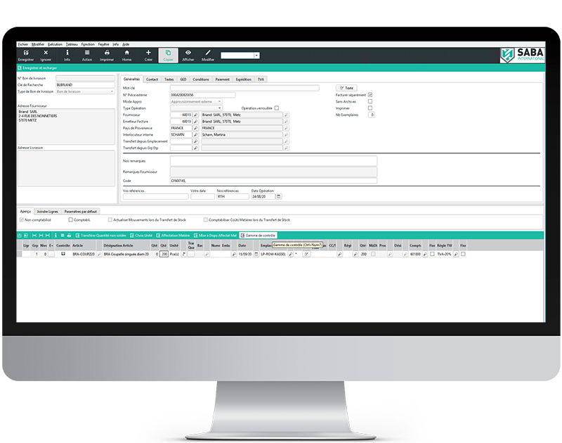 Capture d'écran - Gestion du contrôle qualité - abas ERP